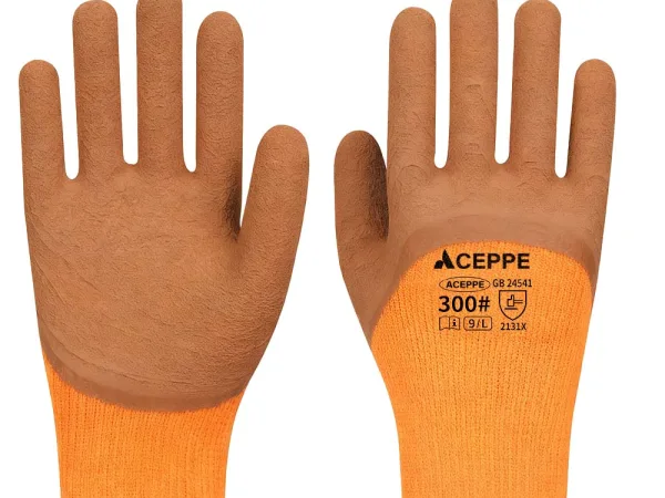 ACEPPE 300 Thermal Work Gloves - Half-Dipped Nitrile Foam on Orange Terry Liner, Anti-Abrasion, Cold Protection ACEPPE 300 Thermal Work Gloves - Half-Dipped Nitrile Foam on Orange Terry Liner, Anti-Abrasion, Cold Protection