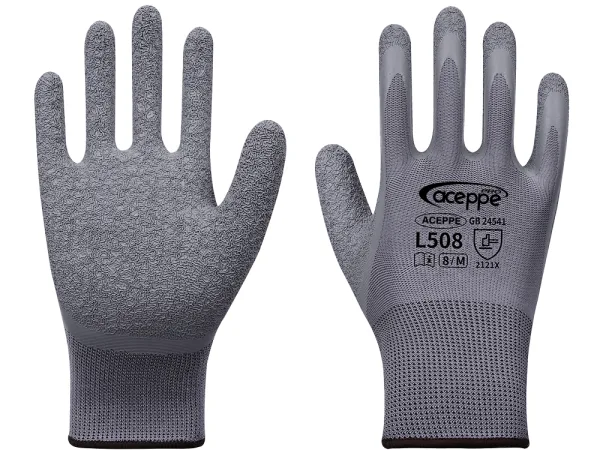 AX-L508_ AceppePro L508 Latex-Dipped Work Gloves, Anti-Slip Grip