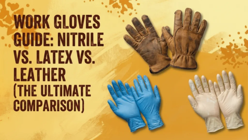 Comparison of chemical resistant Nitrile gloves vs durable Leather work gloves