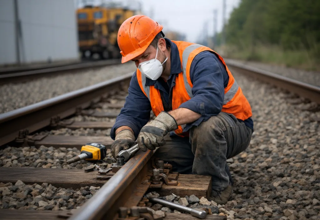 Worker wearing PPE industrial safety gear