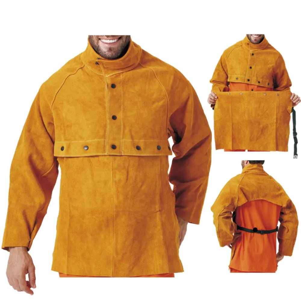Golden Yellow Open Back Welding Jacket