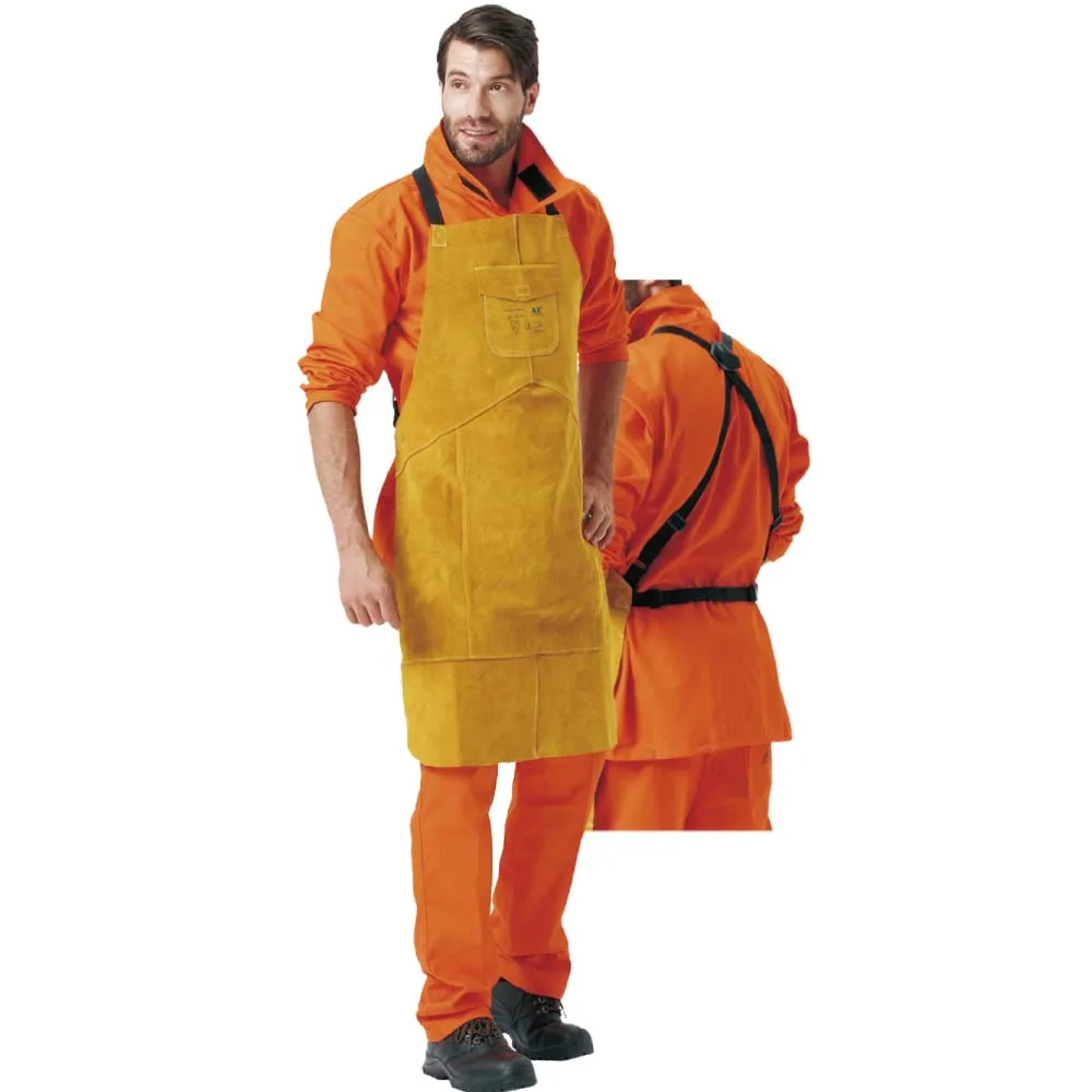 Golden Yellow Full Leather Chest-Protective Apron