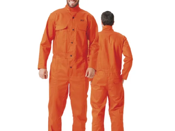 Orange-Red One-Piece Fire-Resistant Flame-Retardant Suit
