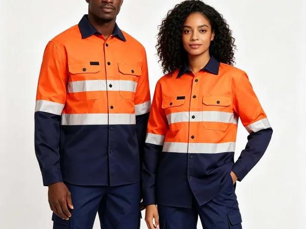 1-2 Summer Long-Sleeve Work Uniforms with Reflective Stripes