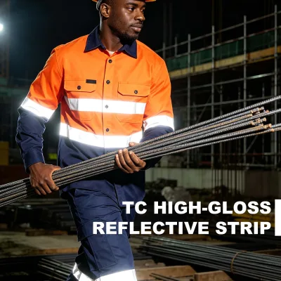 Summer Long-Sleeve Work Uniforms with Reflective Stripes
