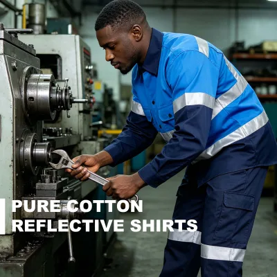 Summer Long-Sleeve Work Uniforms with Reflective Stripes