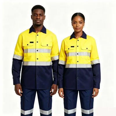 Summer Long-Sleeve Work Uniforms with Reflective Stripes