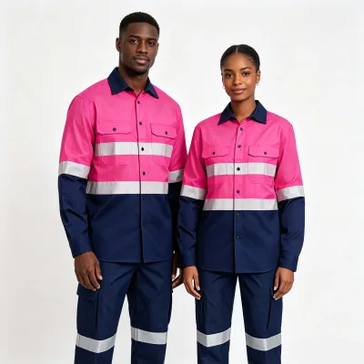 Summer Long-Sleeve Work Uniforms with Reflective Stripes