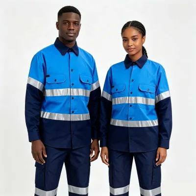 Summer Long-Sleeve Work Uniforms with Reflective Stripes
