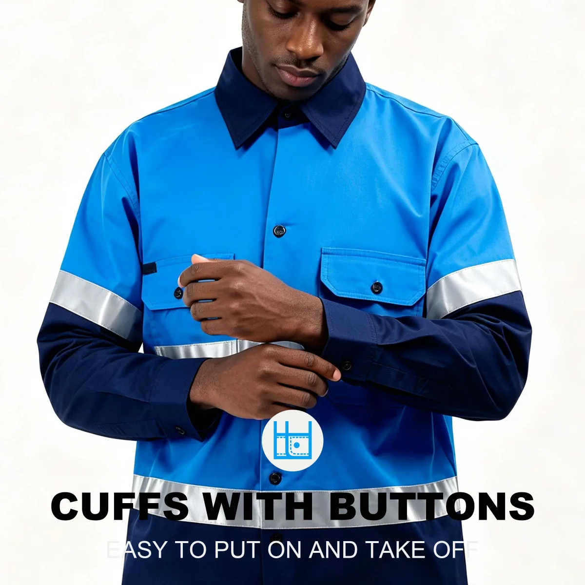 Summer Long-Sleeve Work Uniforms with Reflective Stripes